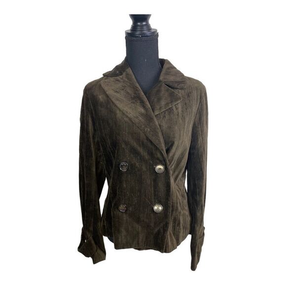 #138 PINK TARTAN Chocolate Brown Velvet Jacket - Picture 1 of 7
